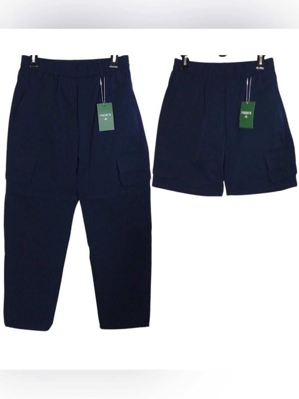 Halara NWT Womens Convertible
Cargo hiking Pants shorts Navy Blue L